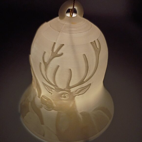 3D Printed Santa Lithophane Lighted Bell, Christmas Night Light, Christmas Gift - Picture 4 of 5